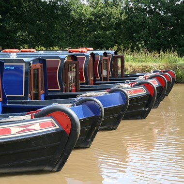 a row of canal boats